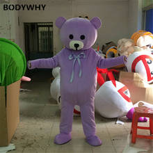 Publicidade roxo teddy bear mascote traje terno festa cosplay tamanho adulto vestido vestuário personagem dos desenhos animados roupas de aniversário presente 2024 - compre barato