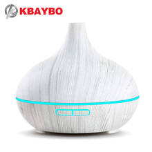 KBAYBO 300ml Electric Humidifier Aroma Oil Diffuser Ultrasonic White Wood Grain Air Purifier with 7 colors LED Lights for home 2024 - buy cheap