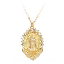 Gold Color Catholic Virgin Mary Pendant Necklace Exquisite Christian CZ Necklace Vintage Fashion Daily Jewelry 2024 - buy cheap