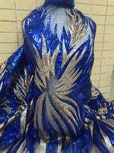 Tela de encaje francés nigeriano, tejido bordado con lentejuelas, bonito CiCi-82224 2024 - compra barato