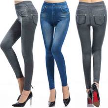 Women's high waist imitation jeans skinny jeans ladies pencil jeans wash elastic stretch jeans leggings 2024 - buy cheap
