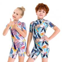 2021 New Kids Boys One Pieces Swimsuit LONG Sleeve Surf Swimwear Swimming Suit Rash Guard Cartoon Spandex UPF 50+ 3 to 14 Years 2024 - buy cheap