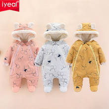 IYEAL Winter Fleece Boy Girl Clothing Soft Infant Warm Overalls Baby Clothes Rompers Long Sleeve Newborn Jumpsuit Coat Outerwear 2024 - buy cheap
