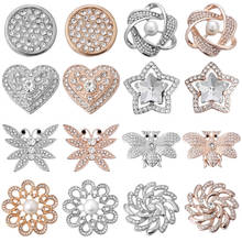 6pcs/lot New Love Snap Button Jewelry Silver Color Rose Gold Heart Flower 20mm 18mm Snap Buttons Fit DIY Snap Bracelet Necklace 2024 - buy cheap