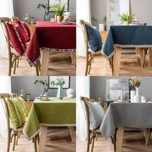 New Plaid Decorative Linen Tablecloth Red Blue Green Coffee Waterproof Thicken Rectangular Mariage Dining  Tea Table Cloth Cover 2024 - buy cheap