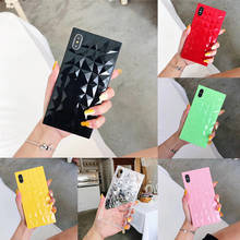 Модный 3D-чехол с ромбовидной текстурой для Iphone 7, Блестящий Мягкий силиконовый чехол для Iphone 11 Pro Max 8 7Plus Xr XS Max, квадратный чехол 2024 - купить недорого