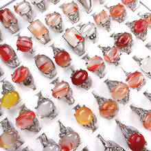 20pcs/set Vintage Natural Stone Red Agates Ring Set for Women Bohemian Geometric Rings Fashion Jewelry Wedding Finger Rings 2024 - buy cheap