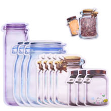 Selo reutilizável garrafa jar de conserva, sacos de comida recipiente zíper sacos de armazenamento de alimentos organizador ziplock sacos de cozinha 2024 - compre barato