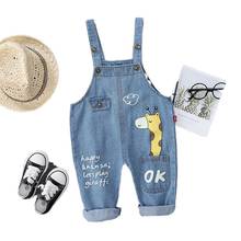 Spring Autumn Children Clothes Baby Boys Girls Cartoon denim Pants overalls Infant Outfit Kids giraffe Fashion Toddler Casual 2024 - buy cheap