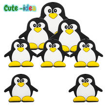 Cute-idea 1pc Cartoon Penguin Teether Silicone Beads Baby Teething Food Grade Nursing Chewable Pacifier Chain Baby Toys DIY 2024 - buy cheap