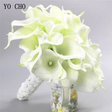 YO CHO Artificial Calla Sunflower Wedding Bridesmaids Bouquet PU Silk Bridal Bouquet Fake Flowers Marriage Wedding Bouquet Flore 2024 - buy cheap