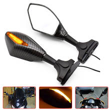 Universal Motorcycle LED Turn Signals Integrated Rear View Side Mirrors For BMW C650GT C400GT F800GT F800R K1200R R1200R R1200S 2024 - buy cheap