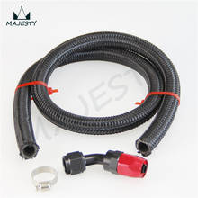 AN6 6-AN STAINLESS STEEL BRAIDED OIL/FUEL HOSE 1FT +45 Degree SWIVEL END TUBE FITTING hose color black 2024 - buy cheap