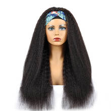 Abijale-peruca de cabelo humano com faixa para a cabeça, cabelo crespo, laço, brasileiro, sem cola, cachecol, máquina de ondulação, 150% 2024 - compre barato