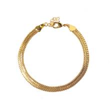 Pulsera de cadena de serpiente ondulada chapada en oro amarillo para hombre y mujer, pulsera de eslabones sin piedra de circón, cadena de nudos, joyería 2024 - compra barato