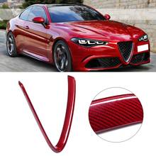 Carbon Fiber Front Grill Cover V-Shaped Grille Trim Fit for Alfa Romeo Giulia 2017-2020 Red 2024 - buy cheap