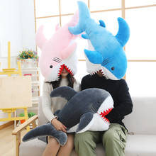 90cm Big Cute Lifelike Shark Plush Toys Stuffed Simulation Sea Animal Pillow Cushion Soft Doll Birthday Gifts for Kids Children 2024 - buy cheap