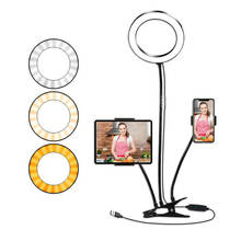 20CM Selfie Large Led Ring Light Clip-on Stand w/Phone Pad Holder Youtube Vedio Live Stream Makeup Photo Studio table Lighting 2024 - buy cheap