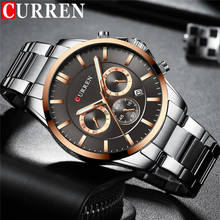 CURREN Man Wristwatch Waterproof Sport Military Chronograph Male Clock Top Brand Luxury Stainless Steel Men Quartz Watch 8358 2024 - купить недорого