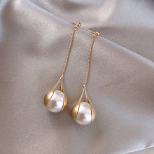 USTAR New Big Pearl Drop Earrings for Women Gold Water Drop Dangle Earrings Accessories Fashion Party Wedding  Jewelry gifts 2024 - buy cheap