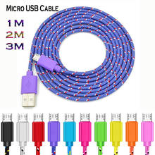 Micro USB Cable 1m 2m 3m Nylon Braided Fast Charging Cable For Samsung Huawei Xiaomi Android Mobile Phone USB Charger Cord 2024 - buy cheap