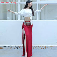 Belly Dance Suit Modal Top Long Sleeve Split Skirt Practice Clothes Set Oriental Dancewear Women profession Performance Clothing 2024 - buy cheap