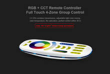Controle remoto 2 em 1 para milight rgb + cct controle rgbw com 4 zona, 2.4ghz, 4 bandas, full touch, receptor rgbw 2024 - compre barato