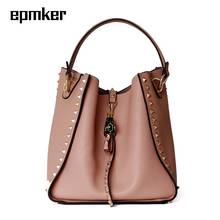 Epmker bolsas femininas de luxo, designer de couro genuíno, bolsa de ombro feminina, bolsa de mão superior, bolsa crossbody de mão 2024 - compre barato