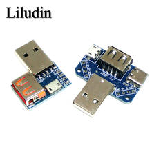 USB Head Switchboard Male Connector to Type-c Micro USB Female 2.54-4P transfer test board USB adapter plate XY-USB4 Liludin 2024 - buy cheap