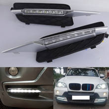 CSCSNL 1Pair DRL Daytime Running Lights Daylight Car LED Fog Head Lamp Light Cover For BMW X5 E70 2007 2008 2009 2010 2024 - buy cheap