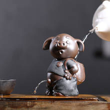 Estatueta de animais de estimação preta dourada roxa para xixi spray água ornamentos para chá acessórios da cerimônia de chá artesanato criativo fofo animal 2024 - compre barato