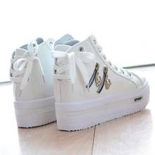 2020 spring new women's shoes increase the thickness of the wild casual canvas shoes 2024 - buy cheap