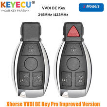 KEYECU-llave de coche Xhorse VVDI BE Key Pro versión mejorada, llave de coche remota completa para mercedes-benz, Fob 3/4 botones-315MHz/ 433MHz 2024 - compra barato