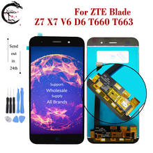 Tela lcd de 5.0 polegadas para zte blade z7, x7, v6, d6, t660, t663, touch screen, digitalizador, sensor, montagem, para zte x7, v6, display 2024 - compre barato