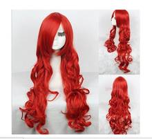 Zhaoxia + + 0728 @ Q8 * @ * + + + con flequillo oblicuo 80cm sintético Pelo Largo rizado peluca roja Cosplay 2024 - compra barato