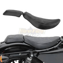 Leather Moto Solo Rider Driver Cushion Seat Two-Up Seat Rear Passenger Pillion Pad For Harley Sportster XL 48 883 1200 2004-2018 2024 - buy cheap