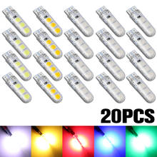 20Pcs T10 LED Silica gel Bulb 6SMD White Red Green Blue Yellow 194 168 W5W Car Wedge Side Light Dome Map Lamp License plate lamp 2024 - buy cheap