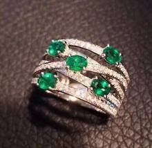 Natural And Real Emerald ring  Real and natural Emerald 925 sterling silver Fine women jewelry 2024 - buy cheap