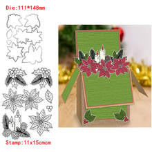 Holly Leaves Flowers Candles Transparent Clear Silicone Stamp& Dies For DIY Scrapbooking/Photo Album Decor Card Making 2024 - buy cheap