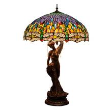 led e27 Tiffany Beauty Iron Resin Glass LED Lamp.LED Light.Table Lamp.Desk Lamp.LED Dest Lamp For Bedroom 2024 - buy cheap