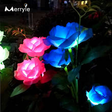 RGB Color Solar Power Lamp Outdoor Waterproof LED Solar Light Lily Rose Flower Decor Garden Lawn Path Wedding Party Holiday 2024 - buy cheap