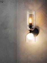 Luminária de parede em ferro com design de luxo, americana, vidro, arte, iluminação de fundo, corredor, sala de estar, decoração, quarto, lâmpada 2024 - compre barato