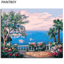 PAINTBOY Seascape Framed Picture DIY Painting By Numbers Handwork Canvas Oil Painting Home Decor Wall Art GX7420 40X50cm 2024 - купить недорого