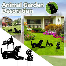 3pcs Yard Art Dog Garden Inserts Acrylic Animal Hollow Inserts Yard Decoration Art Outdoor Figurines Metal Statue Garden Decor 3 2024 - buy cheap