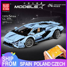 Molde rei 13056 app rc venenos lamborghinis aventadores roadster moc blocos de construção técnica tijolos crianças meninos presentes brinquedos 2024 - compre barato