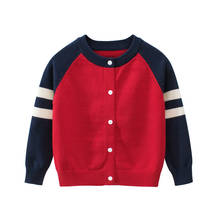 Осенний свитер для маленьких мальчиков; джемпер с круглым вырезом для маленьких мальчиков; вязаный хлопковый кардиган с длинными рукавами; детская одежда; Детский свитер; пальто 2024 - купить недорого