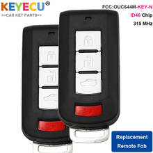 KEYECU 2PCS Smart Remote Car Key for Mitsubishi Lancer Outlander 2008-2016, Fob 3+1 Button - 315MHz - ID46 Chip - OUC644M-KEY-N 2024 - buy cheap
