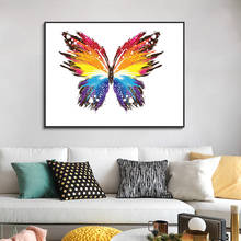 100% pintados à mão pintura a óleo grande tamanho lona arte da parede borboleta colorida imagem para sala de estar decoração casa sem moldura 2024 - compre barato