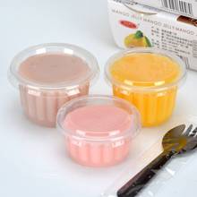100pcs Disposable plastic yogurt pudding cup transparent tasting cup sauce jelly takeaway packaging cups with lid 2024 - buy cheap