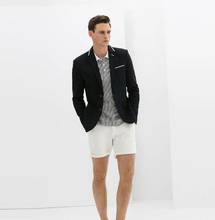 Мужской черный блейзер, куртка, приталенный смокинг, короткий белый мужской костюм с брюками, Terno Masculino, мужская летняя одежда для жениха, костюмы, комплекты, 2020 2024 - купить недорого